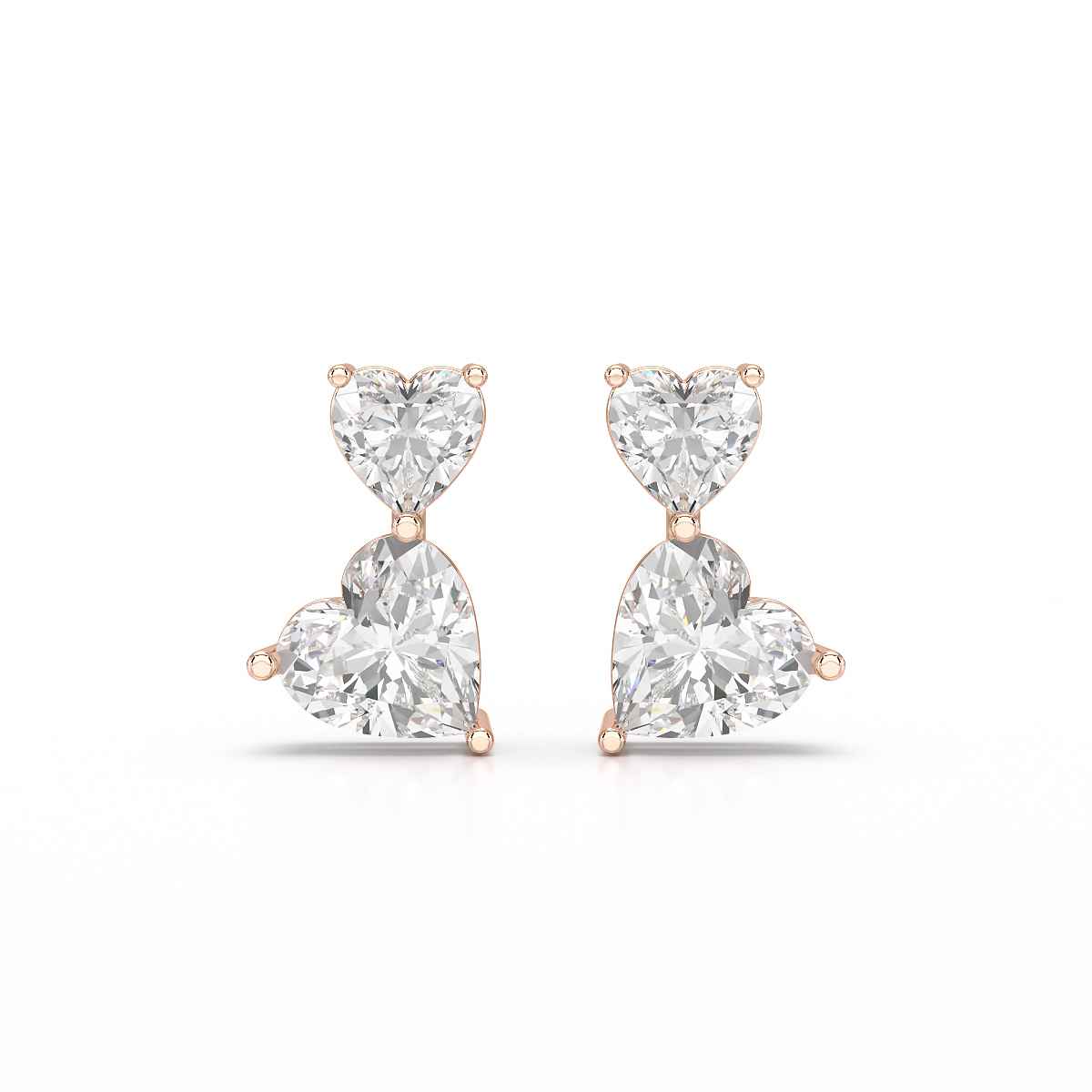2.34 CT Lab Diamond Heart Cut Earrings