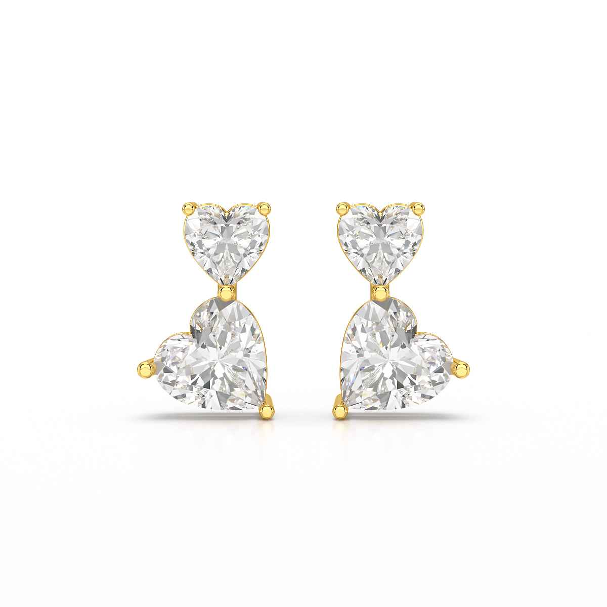 2.34 CT Lab Diamond Heart Cut Earrings