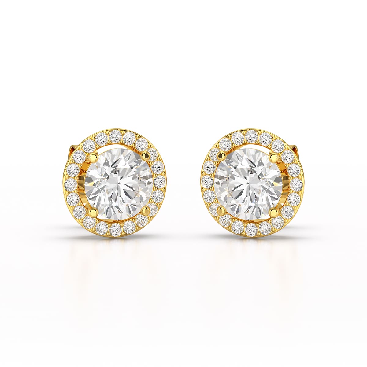 2.36 CT Round Cut Halo Lab Diamond Earring