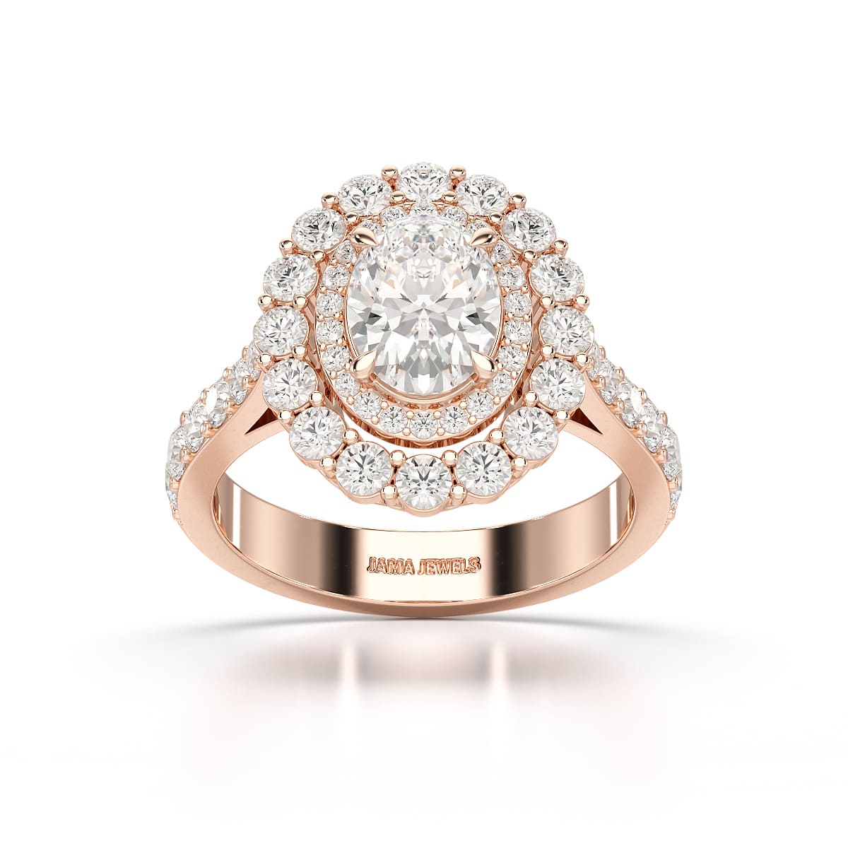 2.39 CT Lab Diamond Oval Cut Halo Engagement Ring