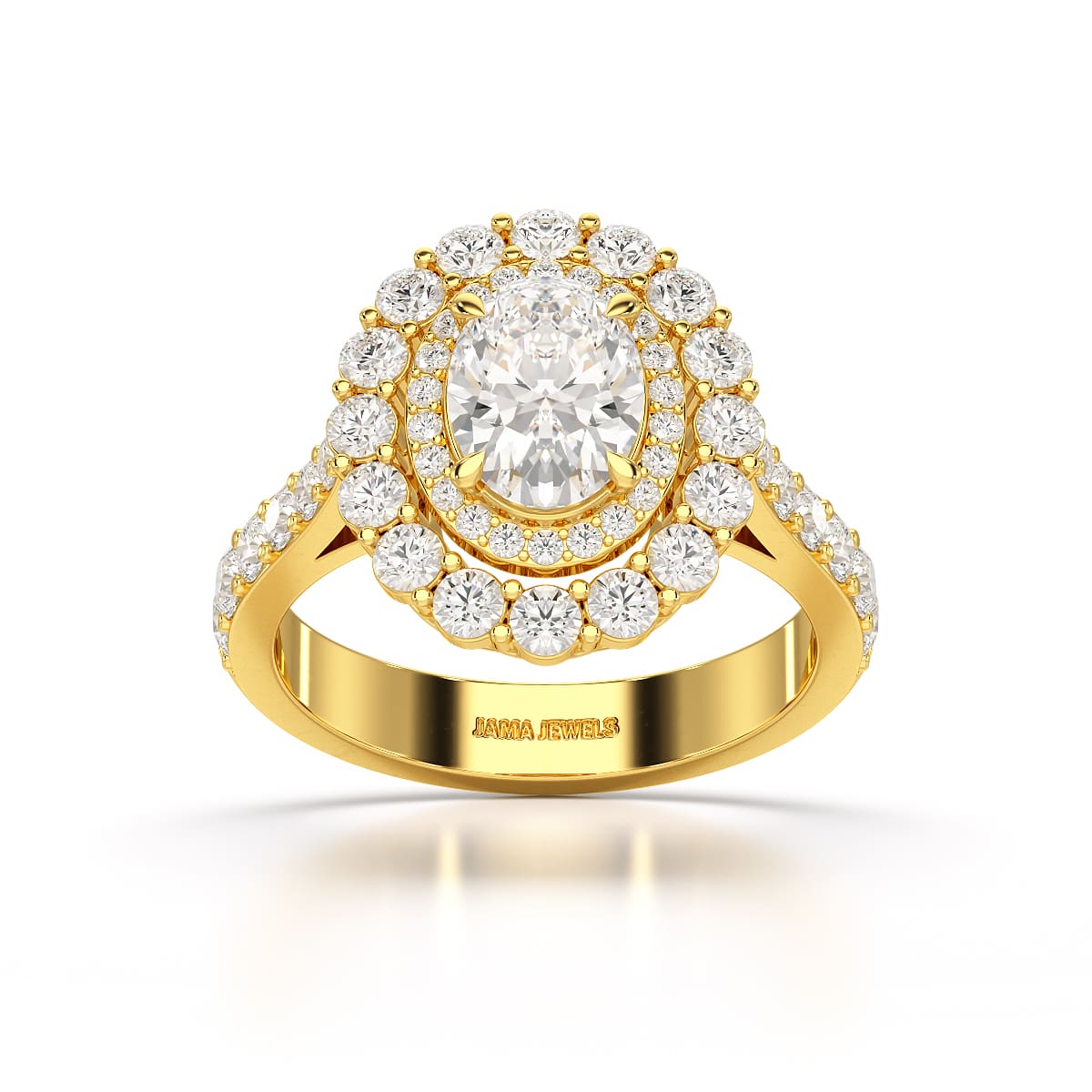 2.39 CT Lab Diamond Oval Cut Halo Engagement Ring