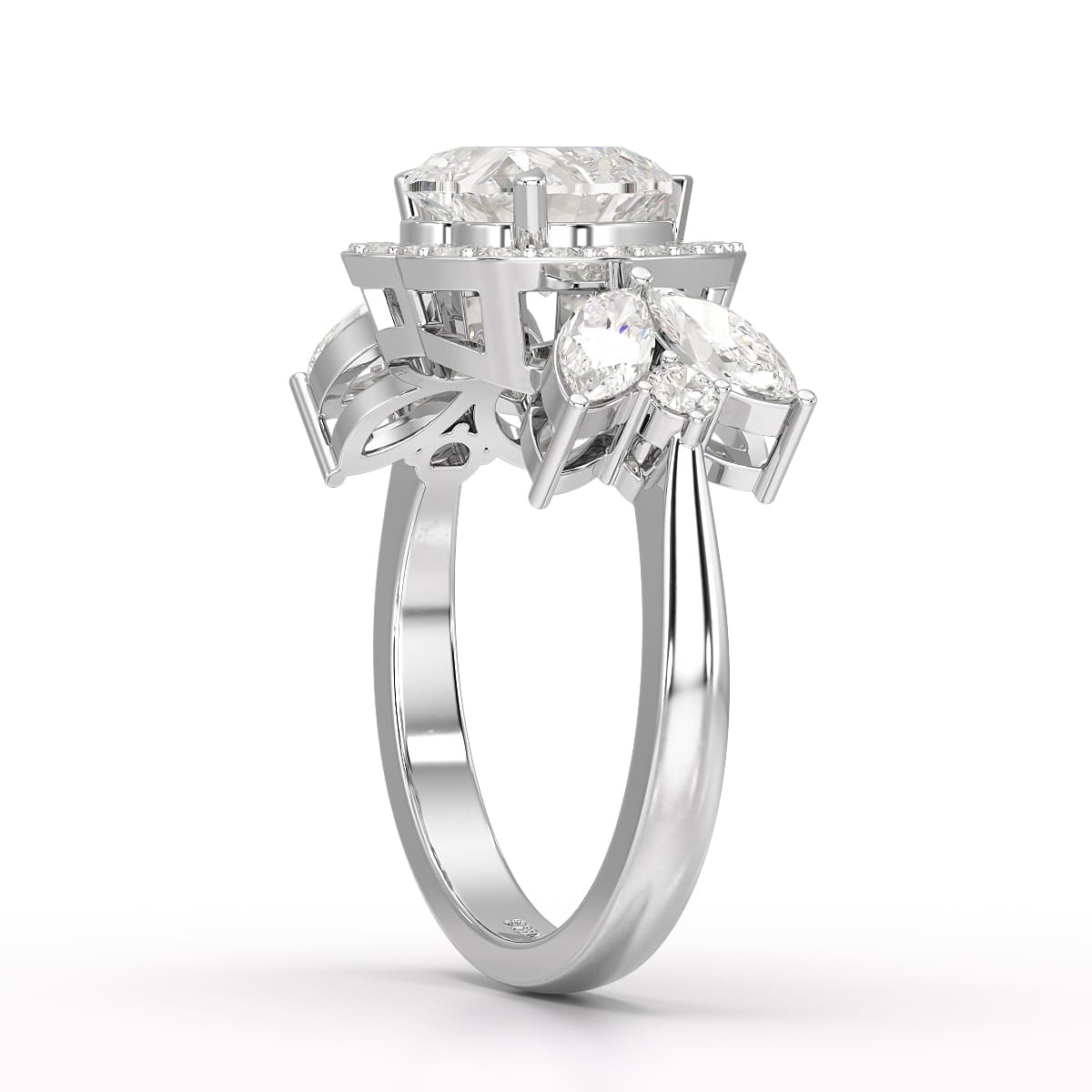 2.41 CT Lab Diamond Heart Cut Halo Ring