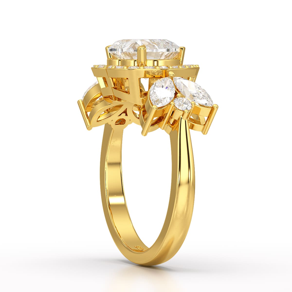 2.41 CT Lab Diamond Heart Cut Halo Ring