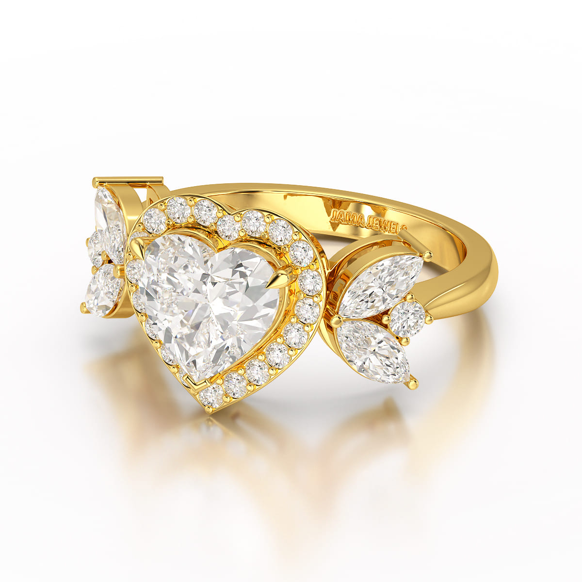 2.41 CT Lab Diamond Heart Cut Halo Ring