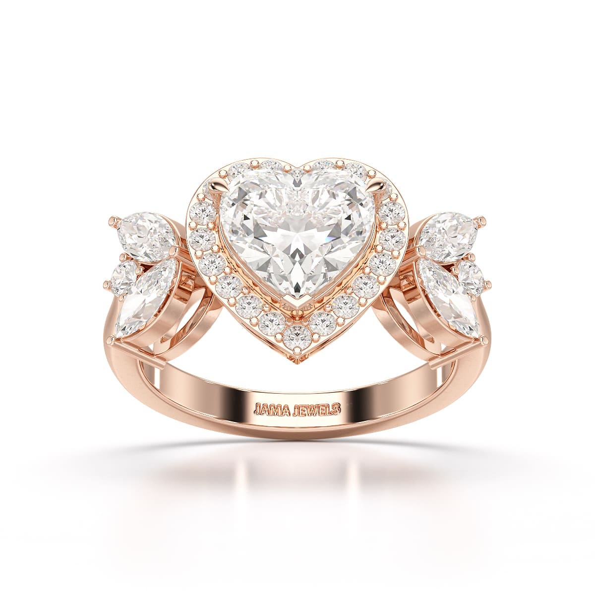 2.41 CT Lab Diamond Heart Cut Halo Ring