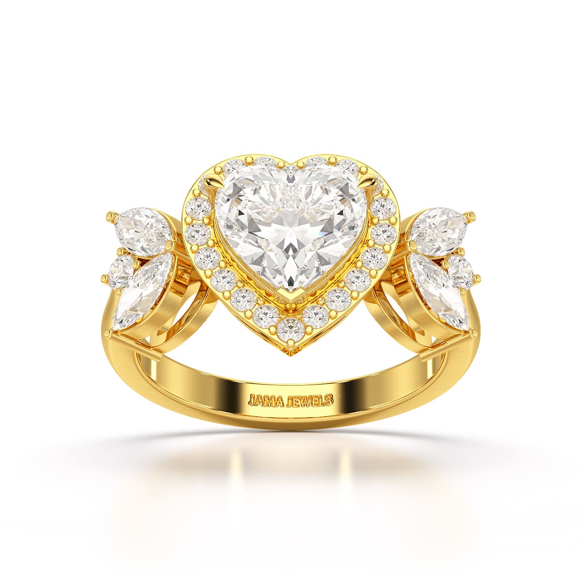 2.41 CT Lab Diamond Heart Cut Halo Ring