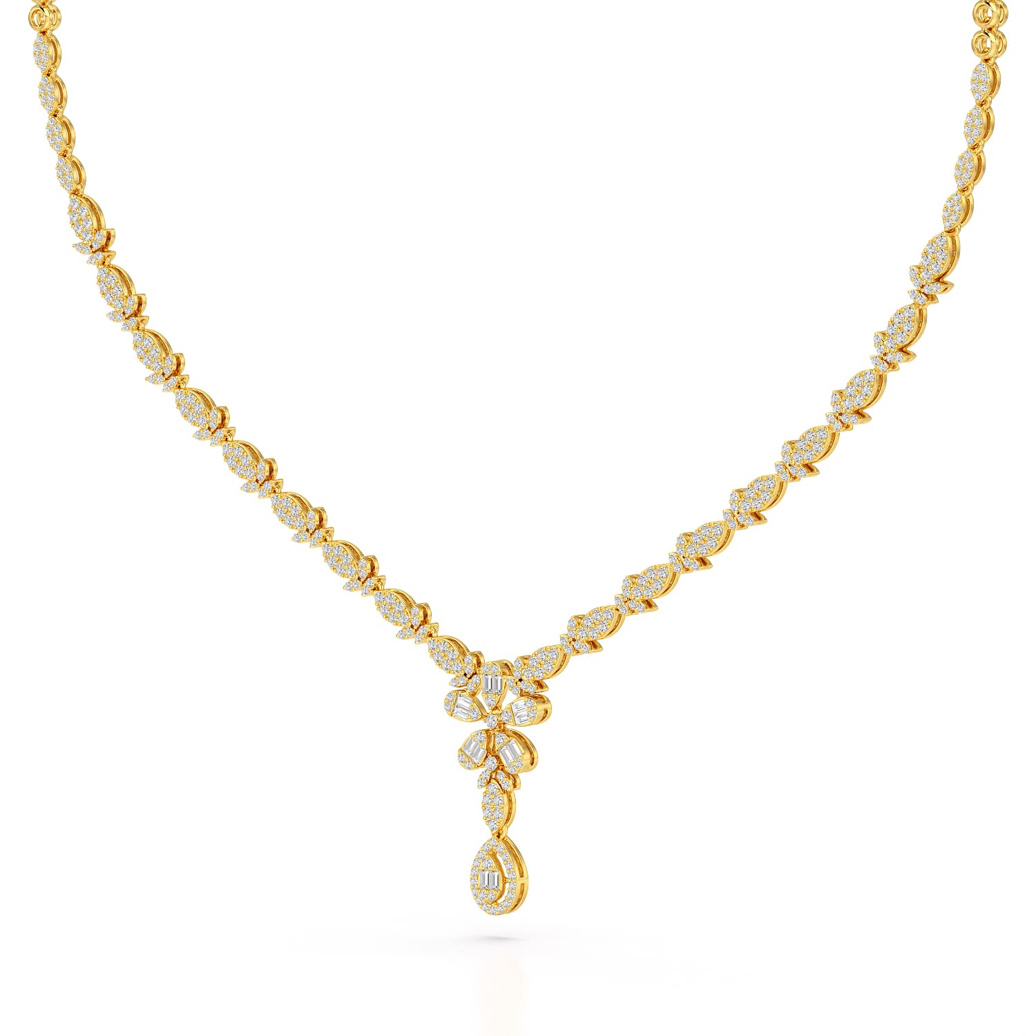 2.5 CT Baguette Cut Lab Grown Diamond Necklace