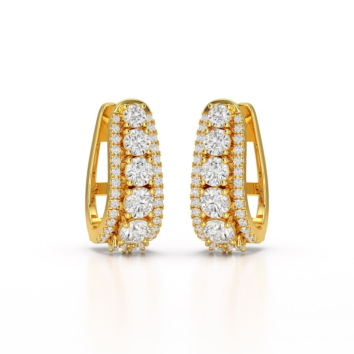 2.71 CT Lab Diamond Round Cut Hoop Earrings