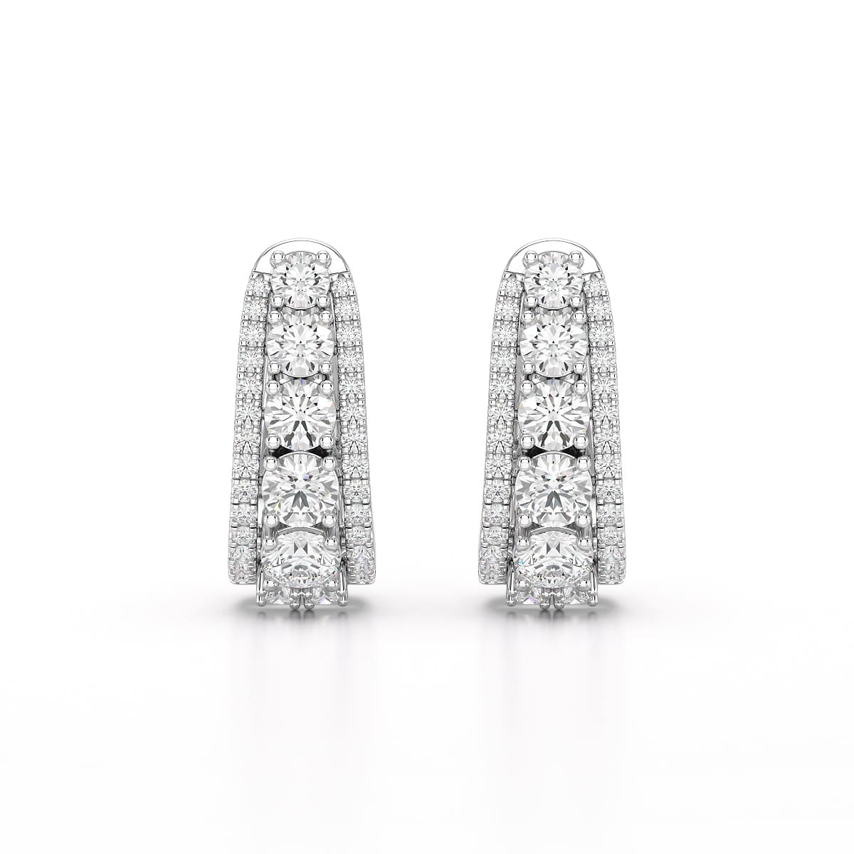 2.71 CT Lab Diamond Round Cut Hoop Earrings