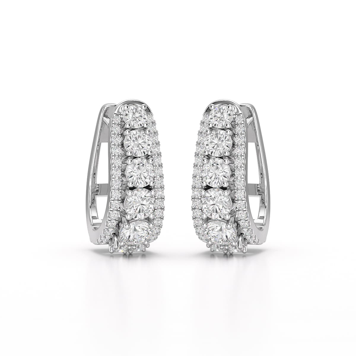 2.71 CT Lab Diamond Round Cut Hoop Earrings