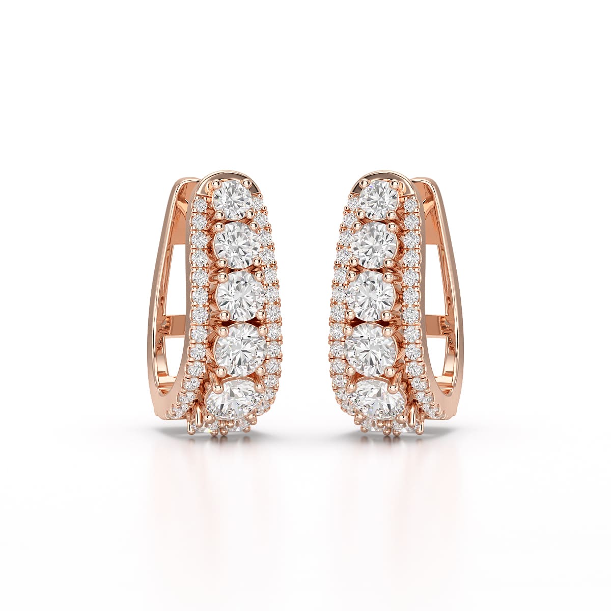 2.71 CT Lab Diamond Round Cut Hoop Earrings