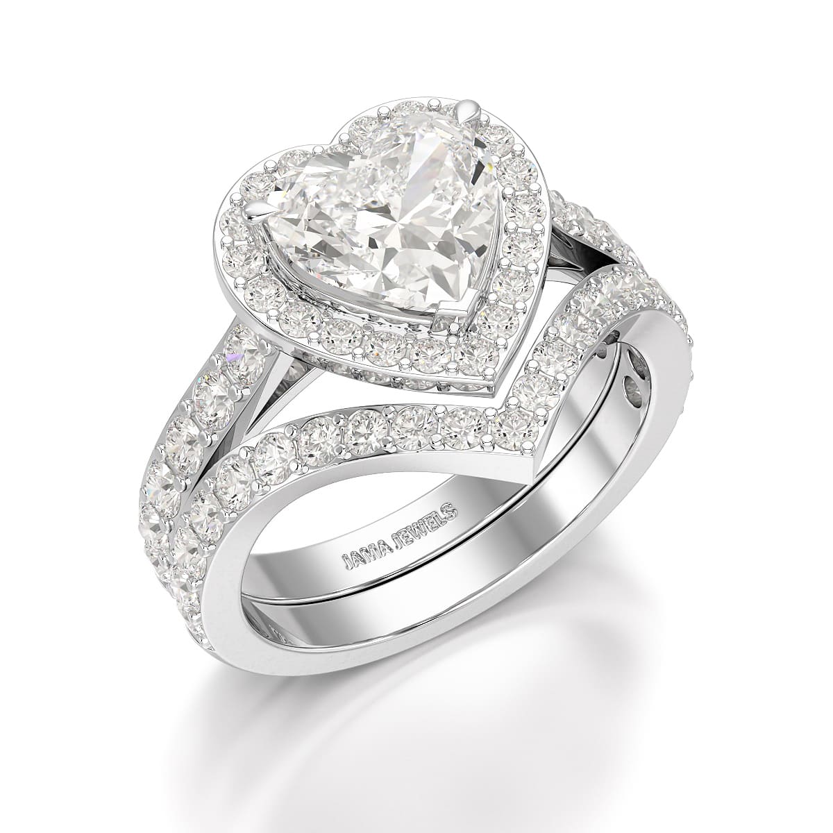 2.7 CT Lab Diamond Heart Shaped Halo Ring