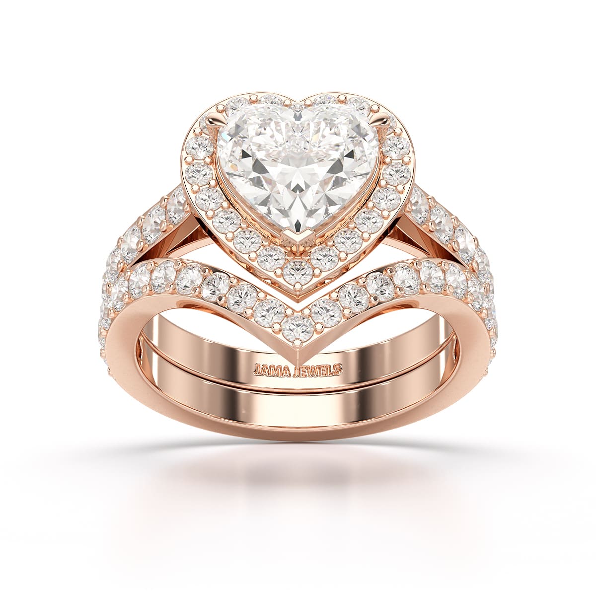 2.7 CT Lab Diamond Heart Shaped Halo Ring