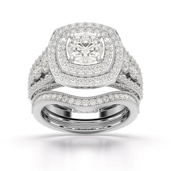 2.9 CT Round Cut Halo Lab Diamond Ring