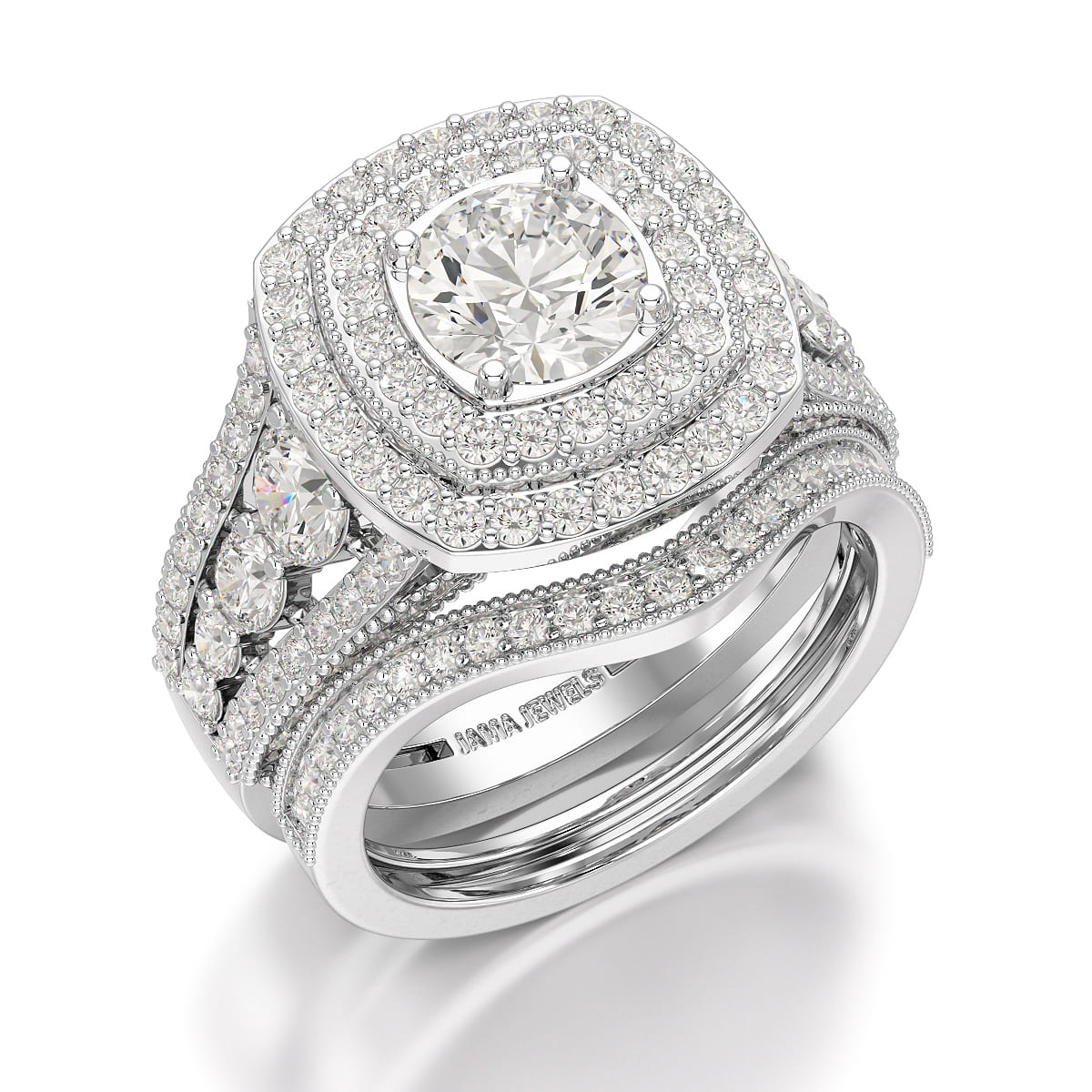 2.9 CT Round Cut Halo Lab Diamond Ring