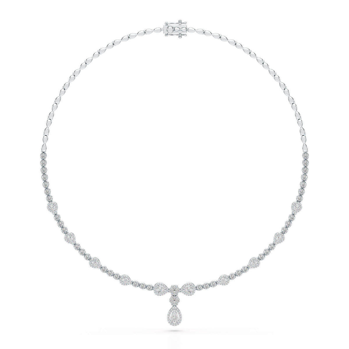 2.85 CT Pear Shape Lab Diamond Necklace