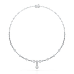 2.85 CT Pear Shape Lab Diamond Necklace