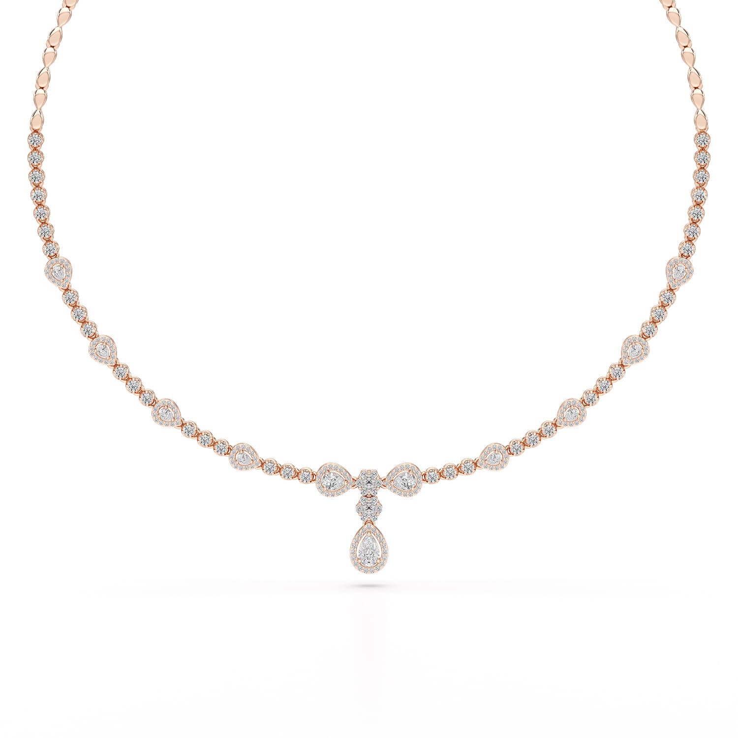 2.85 CT Pear Shape Lab Diamond Necklace