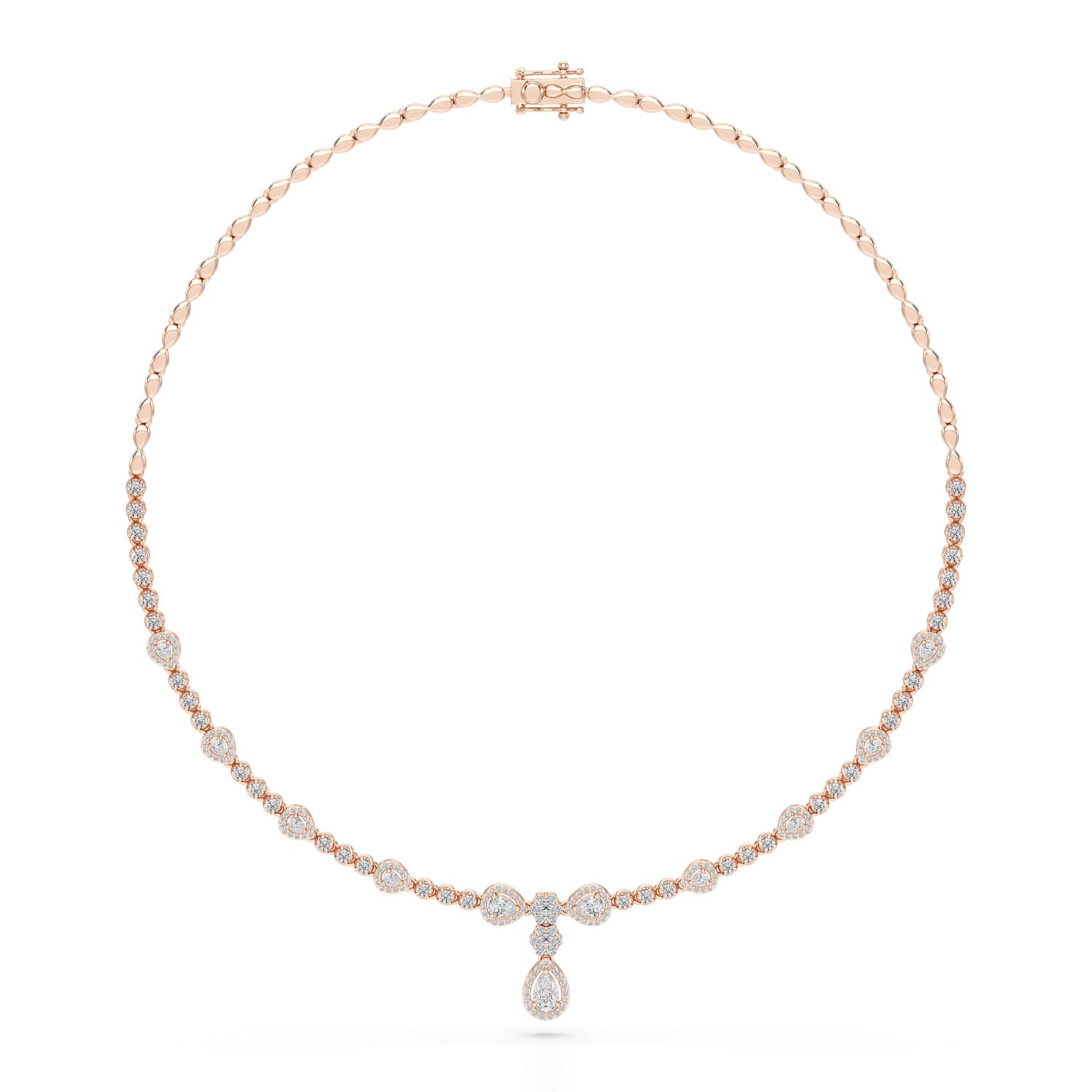 2.85 CT Pear Shape Lab Diamond Necklace