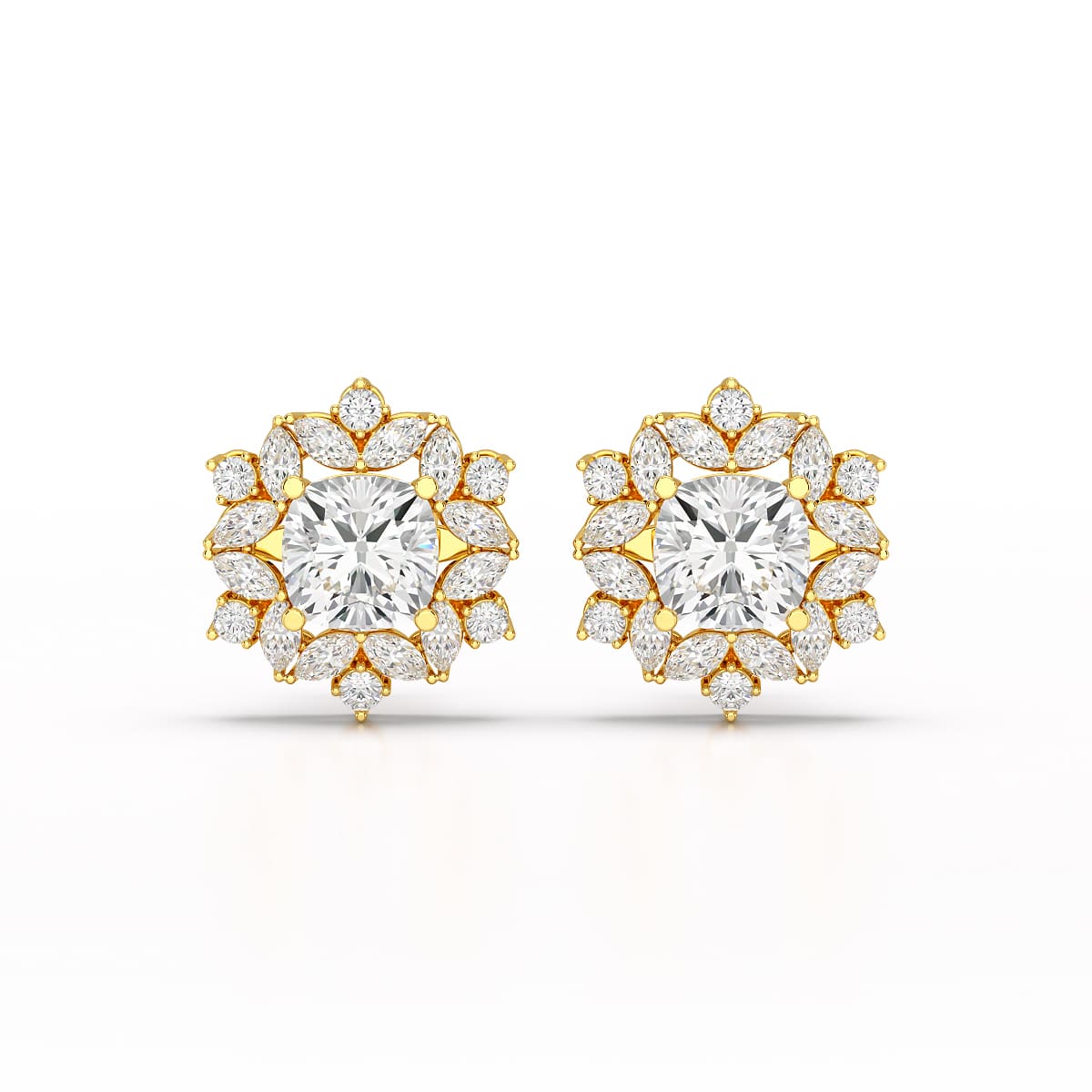 2.94 CT Lab Diamond Halo Cushion Earring