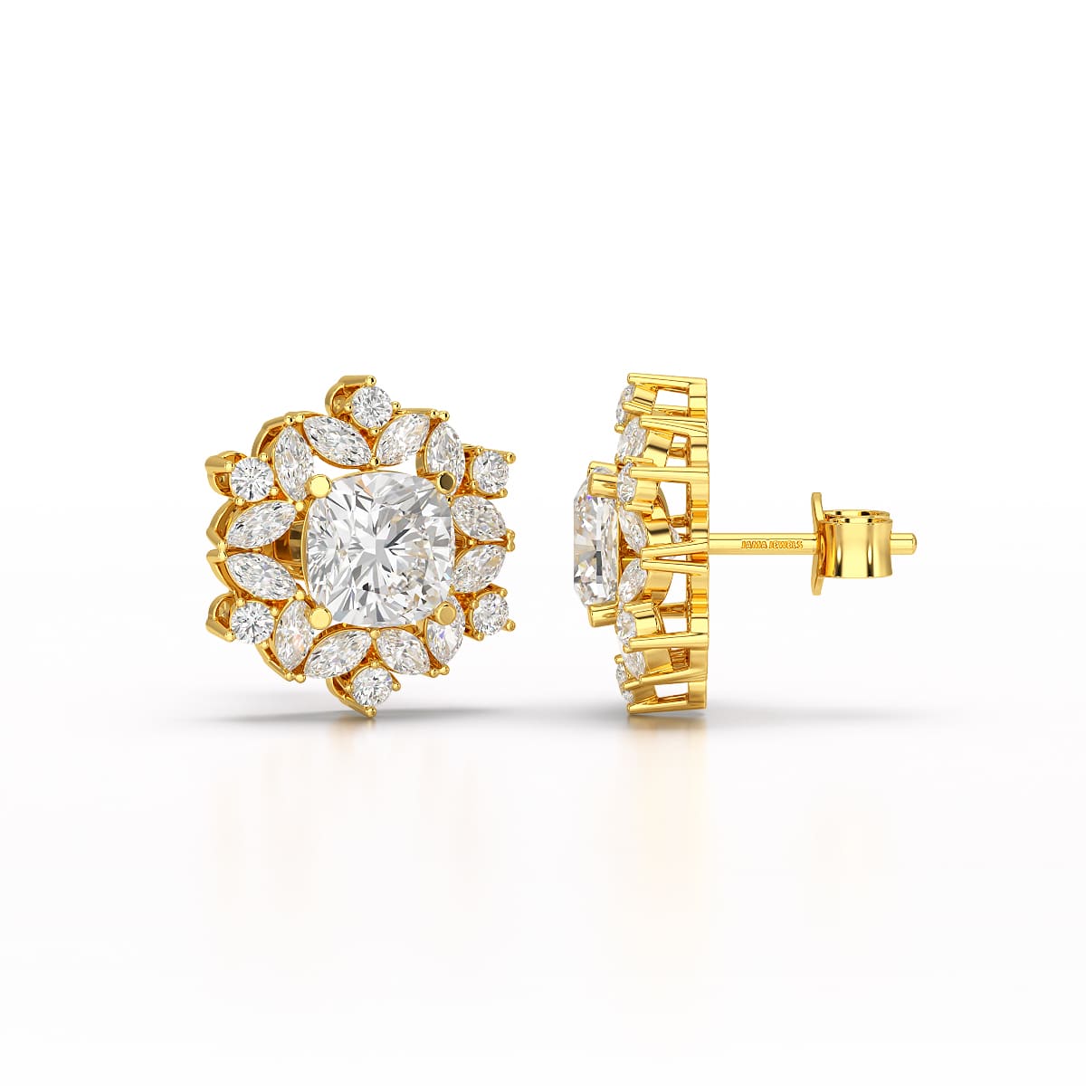 2.94 CT Lab Diamond Halo Cushion Earring