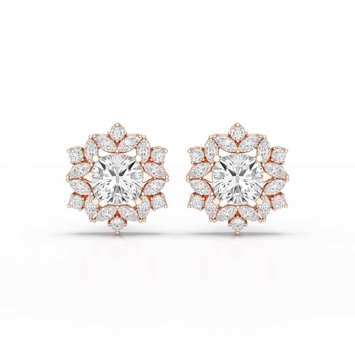 2.94 CT Lab Diamond Halo Cushion Earring