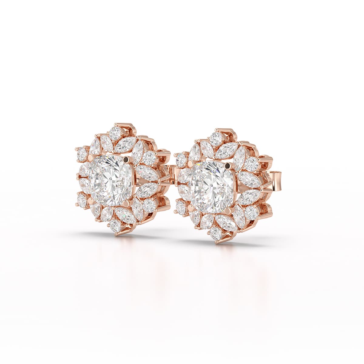 2.94 CT Lab Diamond Halo Cushion Earring