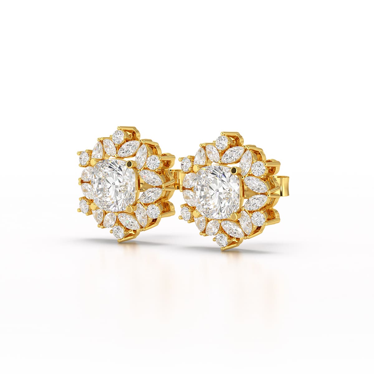 2.94 CT Lab Diamond Halo Cushion Earring