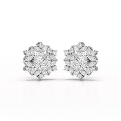 2.94 CT Lab Diamond Halo Cushion Earring