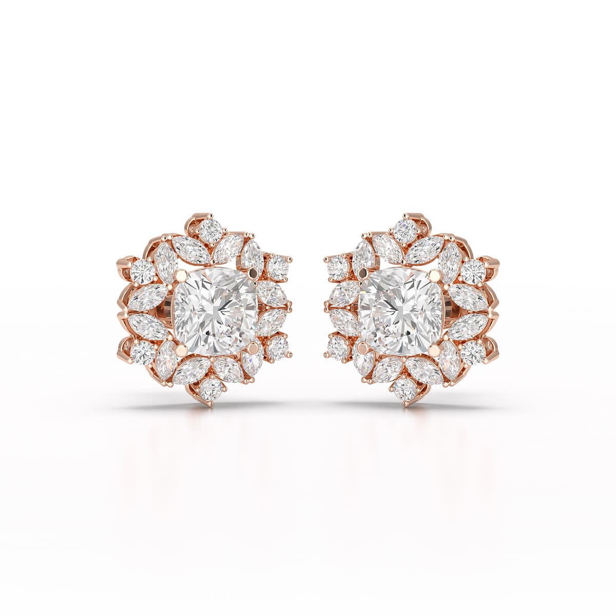 2.94 CT Lab Diamond Halo Cushion Earring