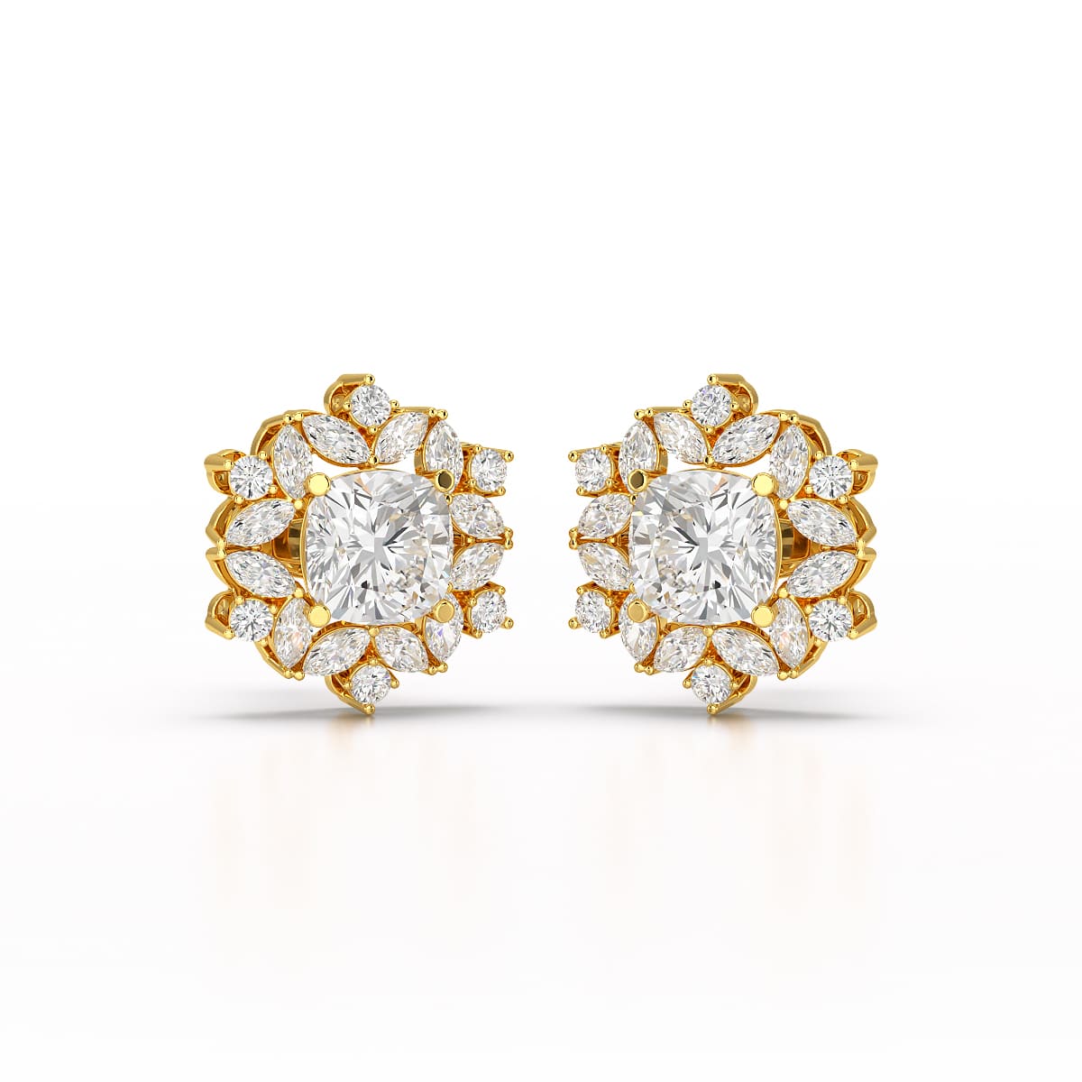 2.94 CT Lab Diamond Halo Cushion Earring