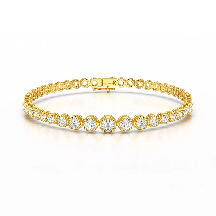 2.84 CT Round Cut Lab Diamond Tennis Bracelet