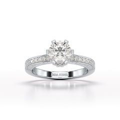 Round Lab Diamond 1.65 CT Simple Wedding Ring - Jama Jewels 