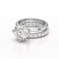 3.27 CT Round Cut Lab Diamond Hidden Halo Ring