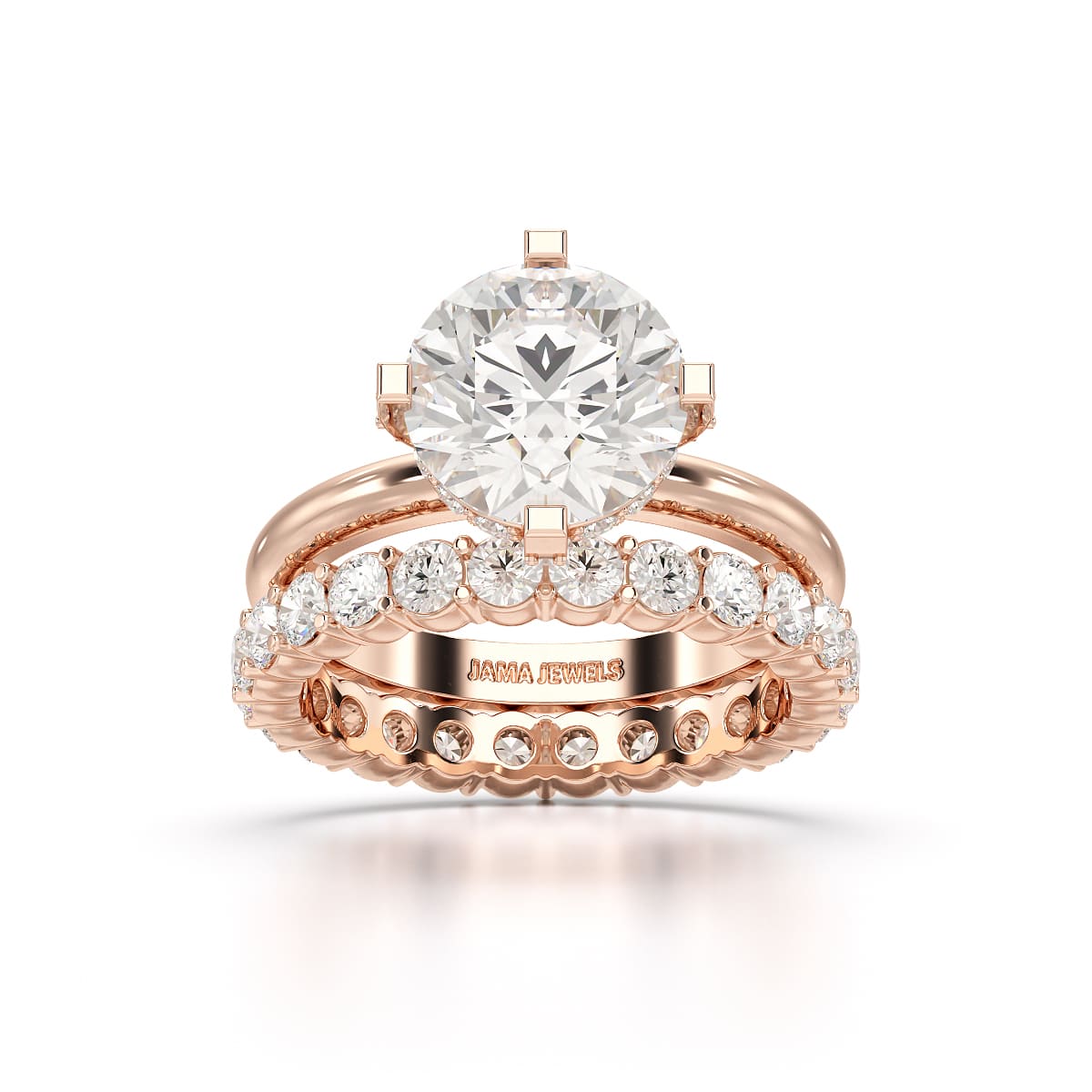 3.27 CT Round Cut Lab Diamond Hidden Halo Ring