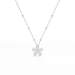 3.29 CT Pear Cut Lab Diamond Chain Pendant