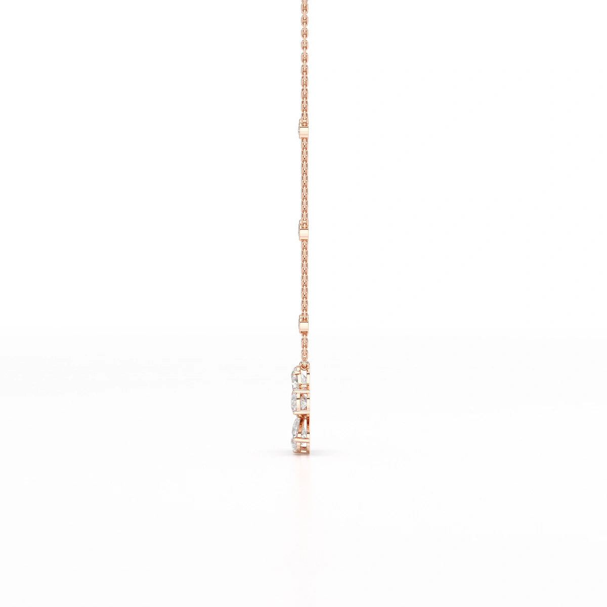 3.29 CT Pear Cut Lab Diamond Chain Pendant