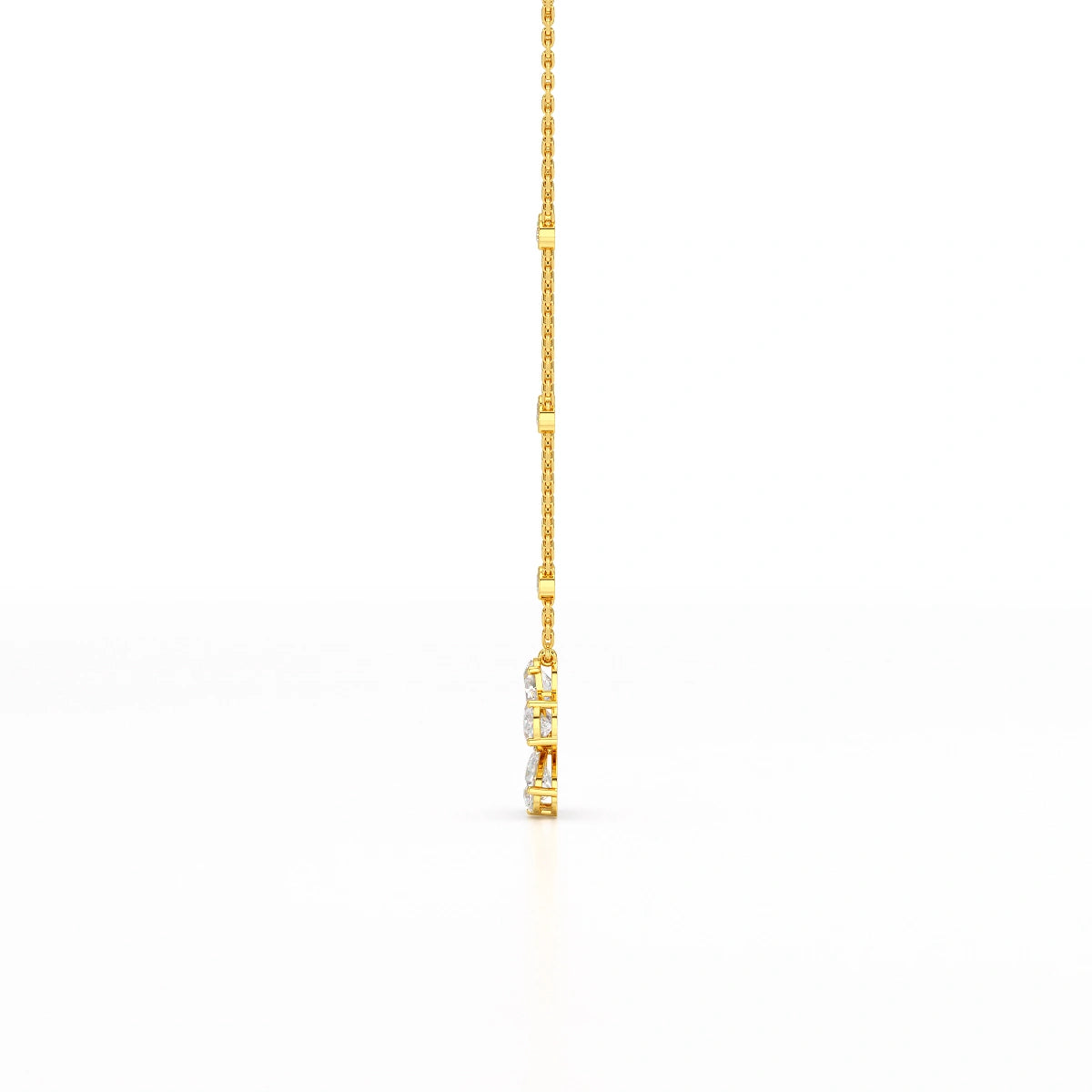 3.29 CT Pear Cut Lab Diamond Chain Pendant