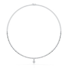 Baguette Cut Lab Created Diamond 3.53 CT Necklace