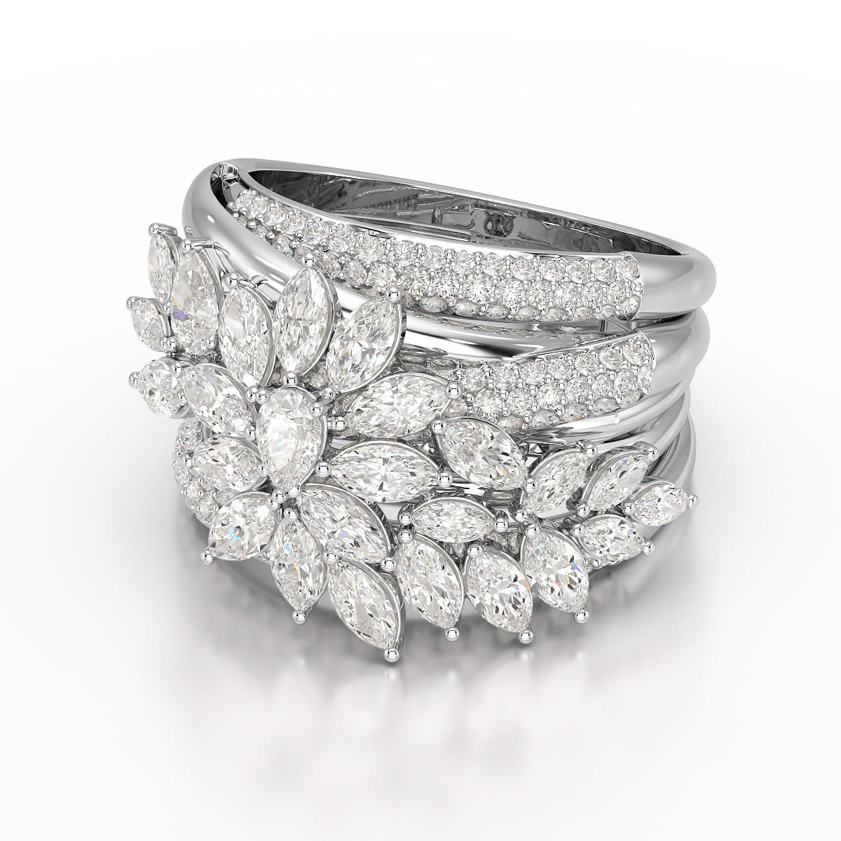 3.58 CT Lab Diamond Layered Ring