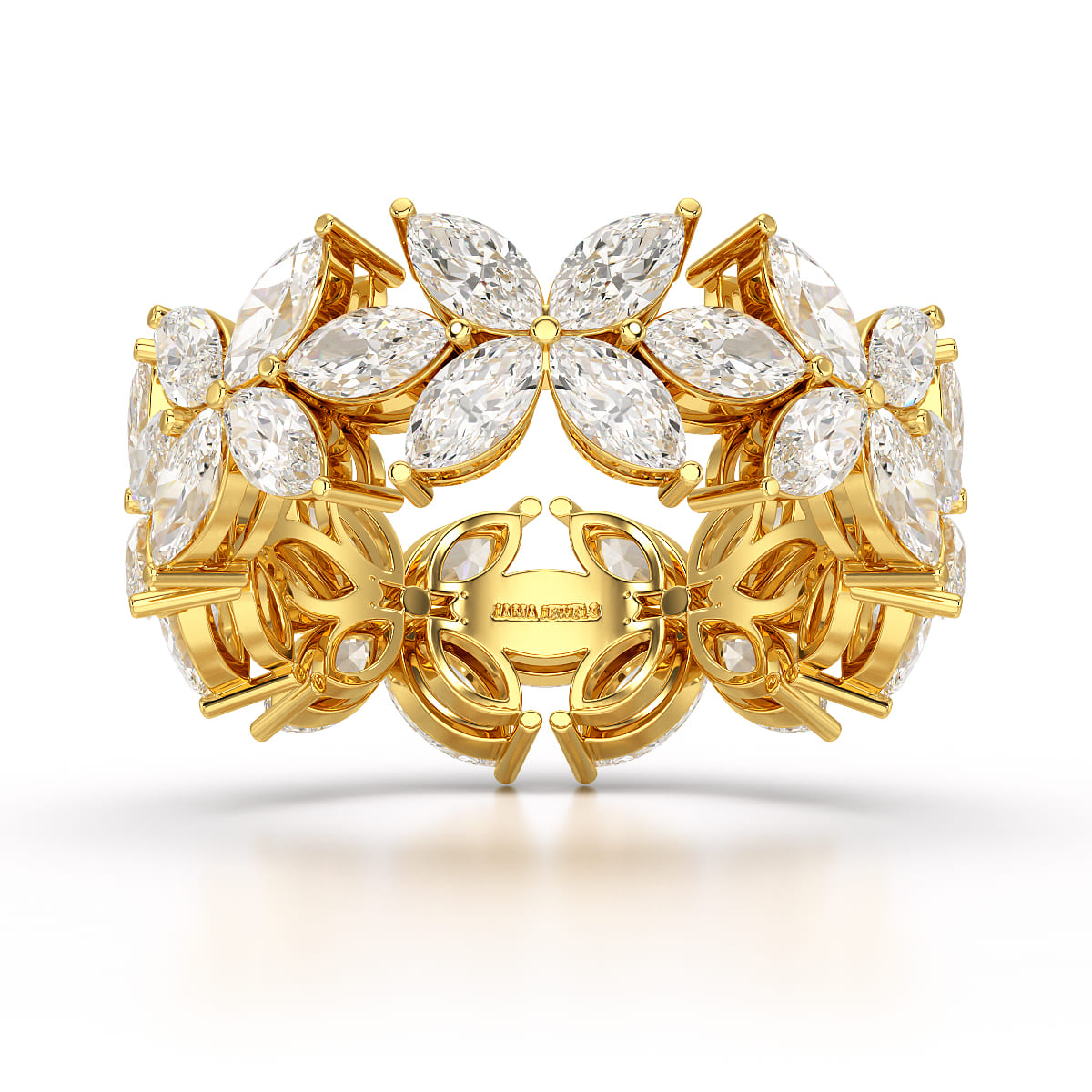 3.5 CT Marquise Cut Flower Shape Lab Diamond Ring