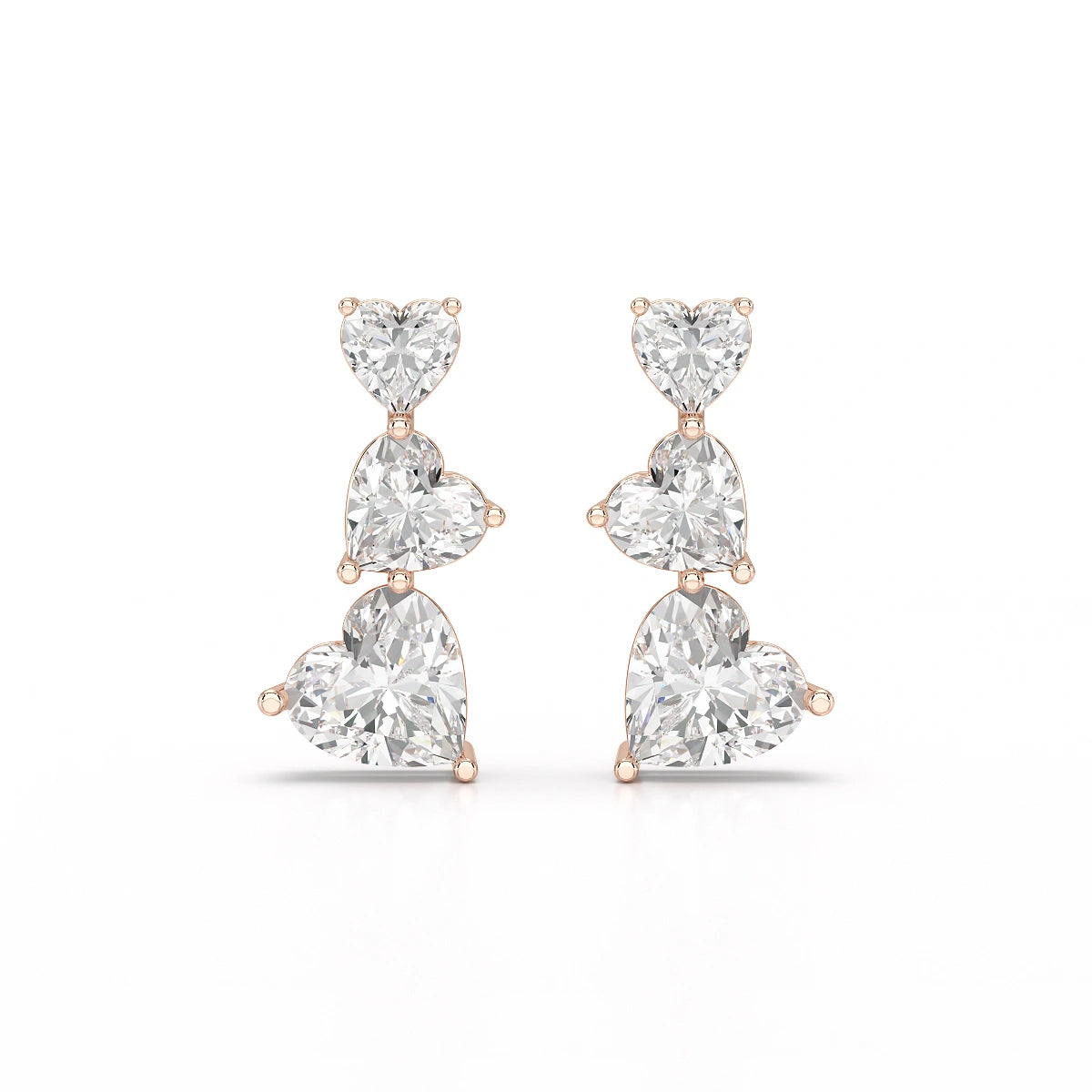 3.5 CT Lab Diamond Heart Cut Earrings