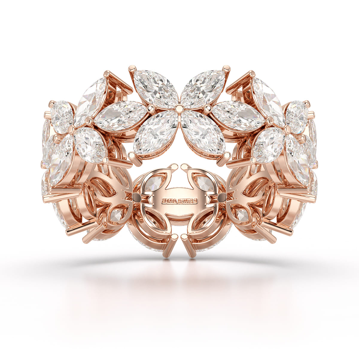 3.5 CT Marquise Cut Flower Shape Lab Diamond Ring