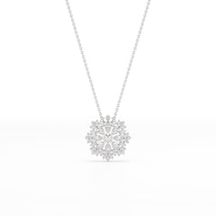 3.67 CT Lab Diamond Multi Shape Chain Pendant