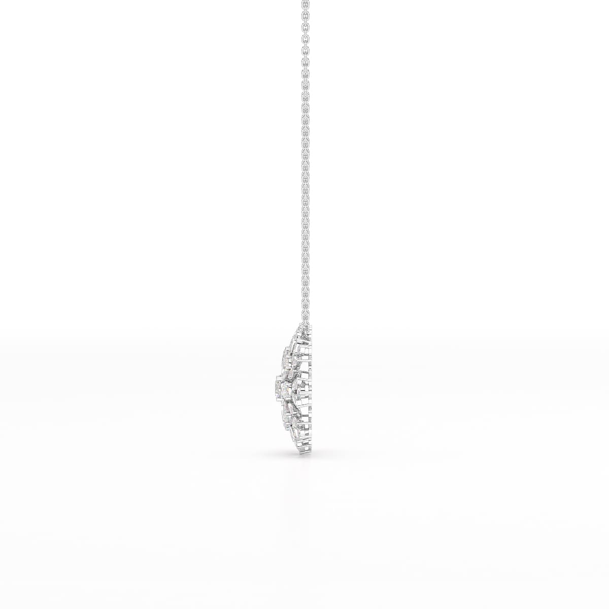 3.67 CT Lab Diamond Multi Shape Chain Pendant
