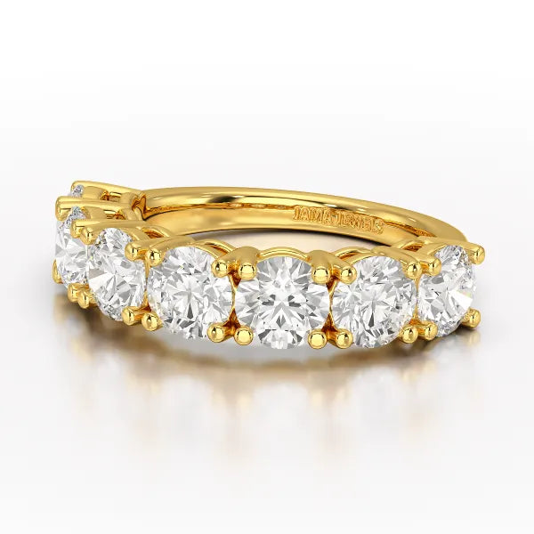 3.6 CT Half Classic Round Lab Diamonds Engagement Ring - Jama Jewels 