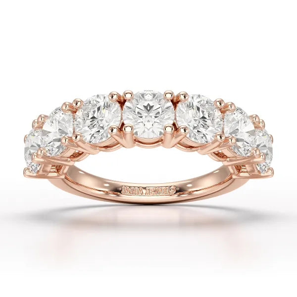 3.6 CT Half Classic Round Lab Diamonds Engagement Ring - Jama Jewels 