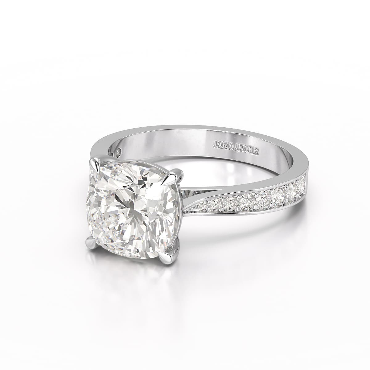 3.78 CT Lab Diamond Cushion Cut Solitaire Ring