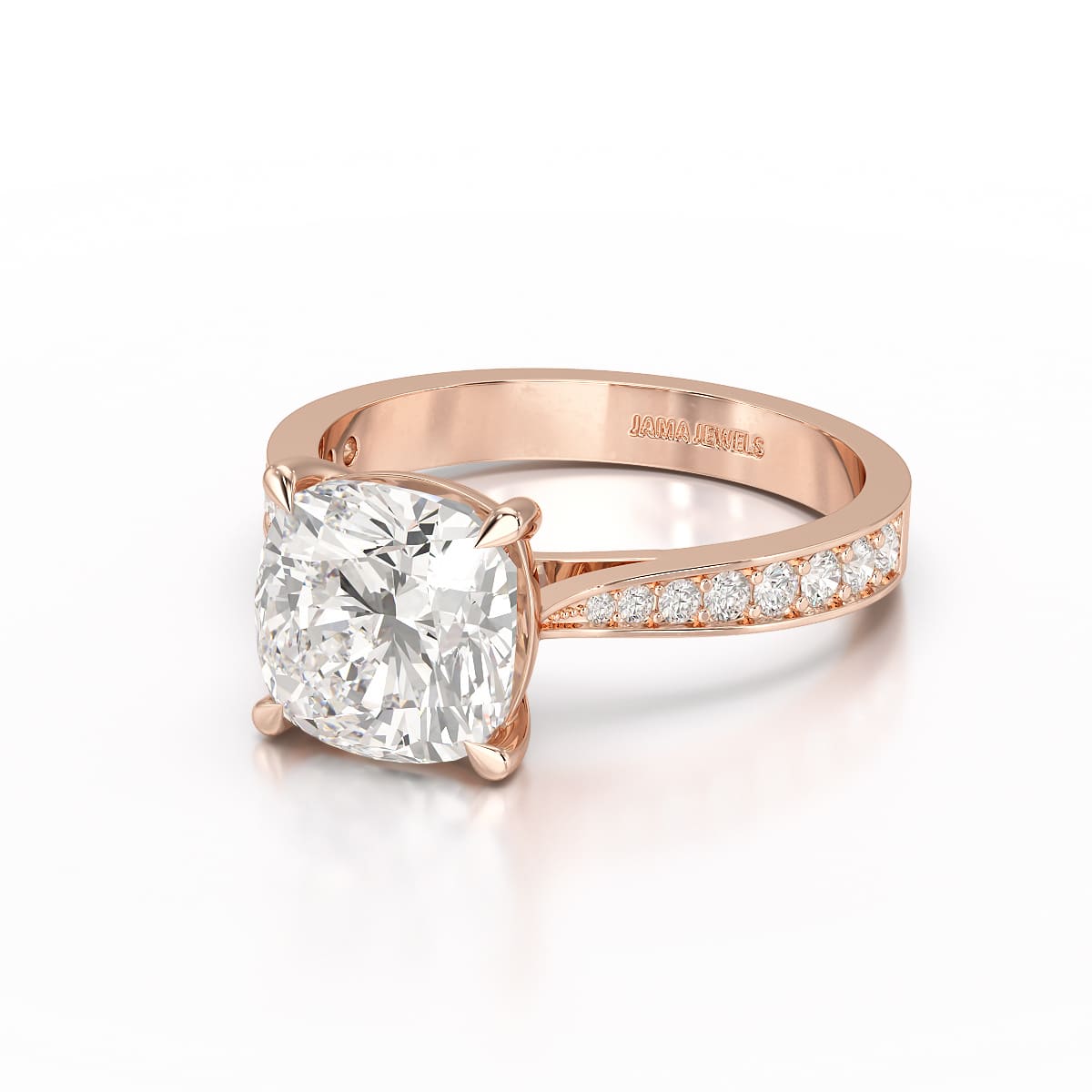 3.78 CT Lab Diamond Cushion Cut Solitaire Ring