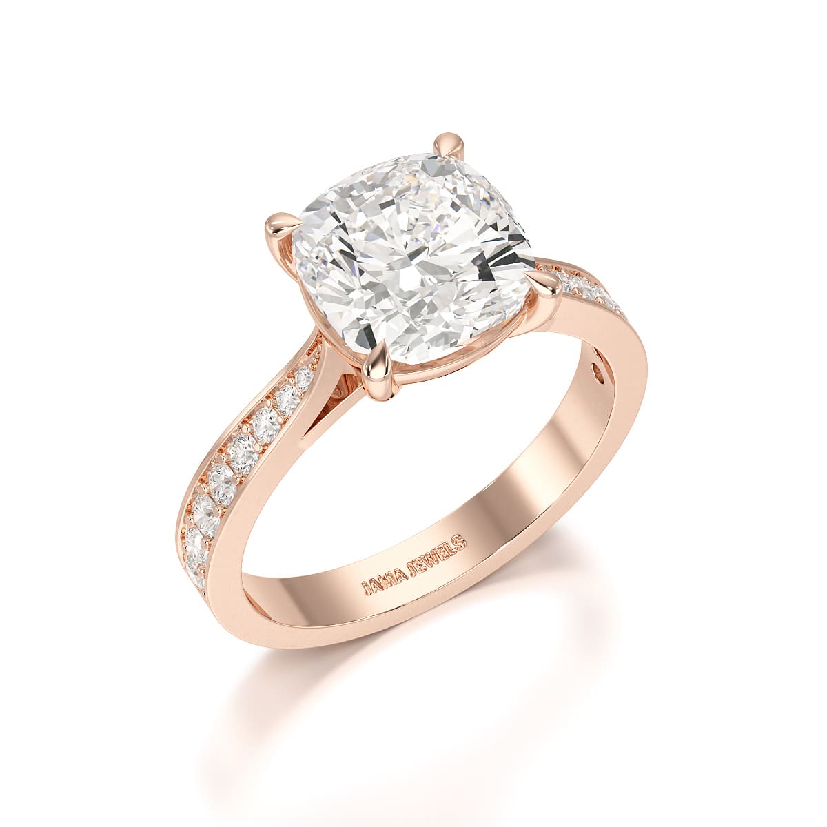 3.78 CT Lab Diamond Cushion Cut Solitaire Ring